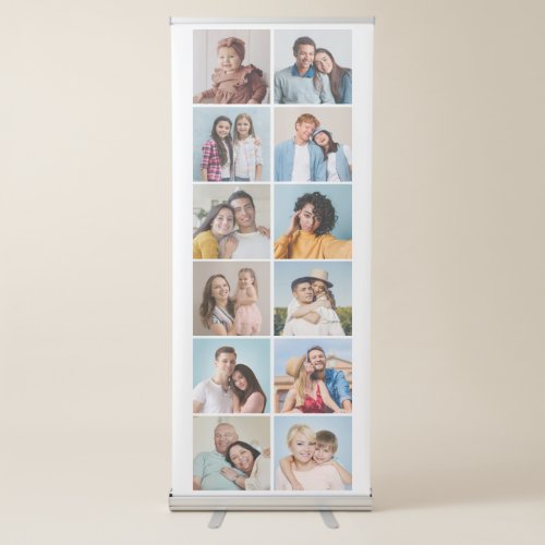 Create Your Own 12 Photo Collage Retractable Banner