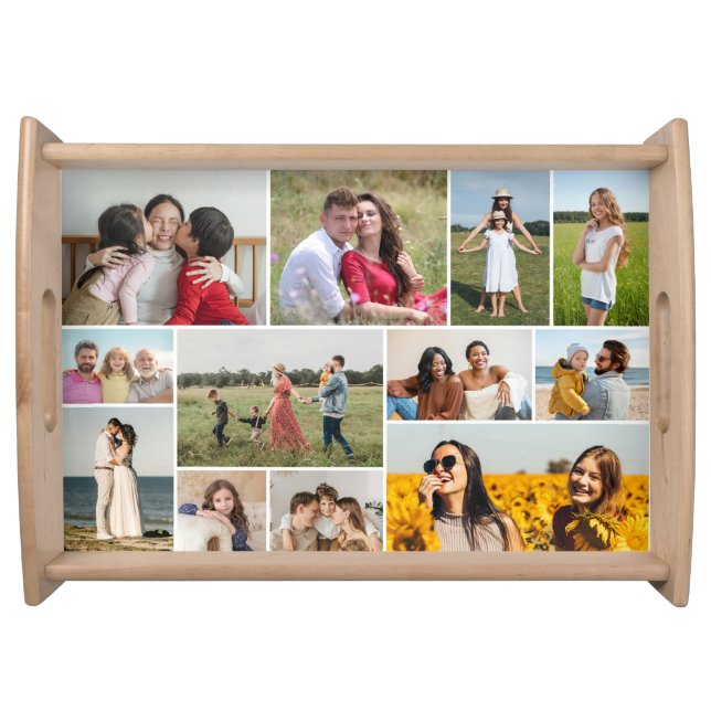 Create Your Own 12 Photo Collage Serving Tray (Front)