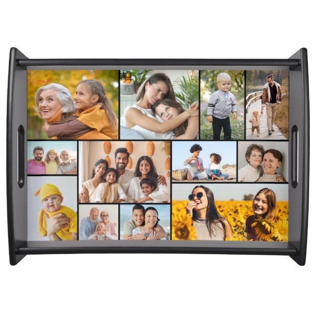 Create Your Own 12 Photo Collage Serving Tray (Front)