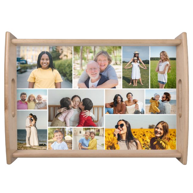 Create Your Own 12 Photo Collage Serving Tray (Front)