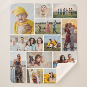 Create Your Own 12 Photo Collage Sherpa Blanket