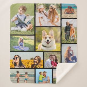 Create Your Own 12 Photo Collage Sherpa Blanket