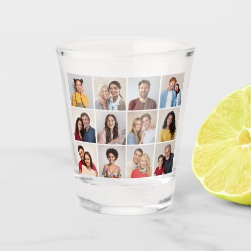 Create Your Own 12 Photo Collage Shot Glass