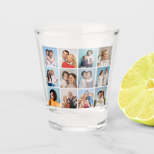 Create Your Own 12 Photo Collage Shot Glass