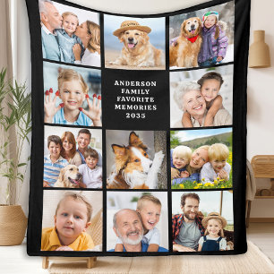 Create Your Own 12 Photo Collage Simple Picture Fleece Blanket