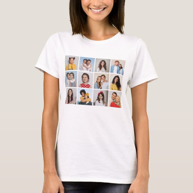 Create Your Own 12 Photo Collage T-Shirt (Front)