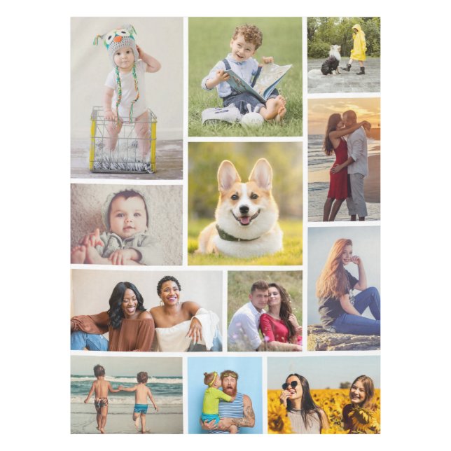 Create Your Own 12 Photo Collage Tablecloth (Front)