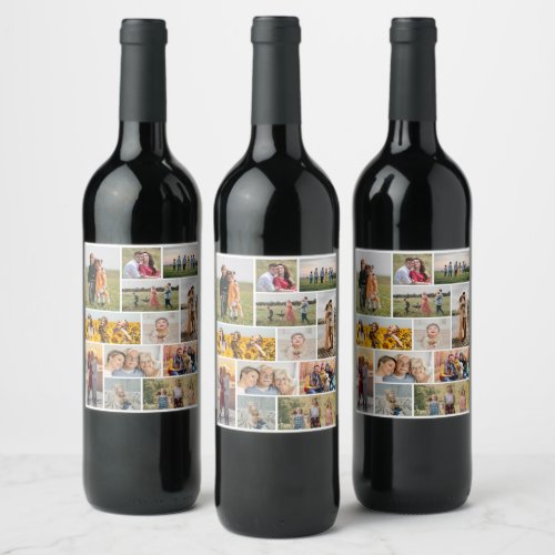 Create Your Own 12  Photo Collage Wine Label