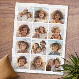 Create Your Own 12 Photo Instagram Collage Fleece Blanket