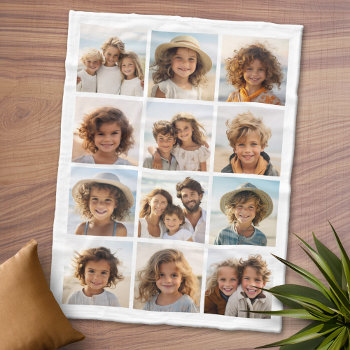 Create Your Own 12 Photo Instagram Collage Fleece Blanket by MarshEnterprises at Zazzle