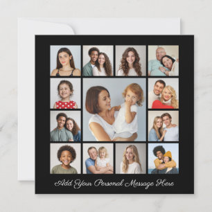 Create Your Own 13 Photo Collage Add Your Greeting Note Card