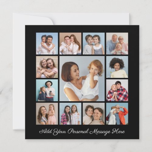 Create Your Own 13 Photo Collage Add Your Greeting Note Card