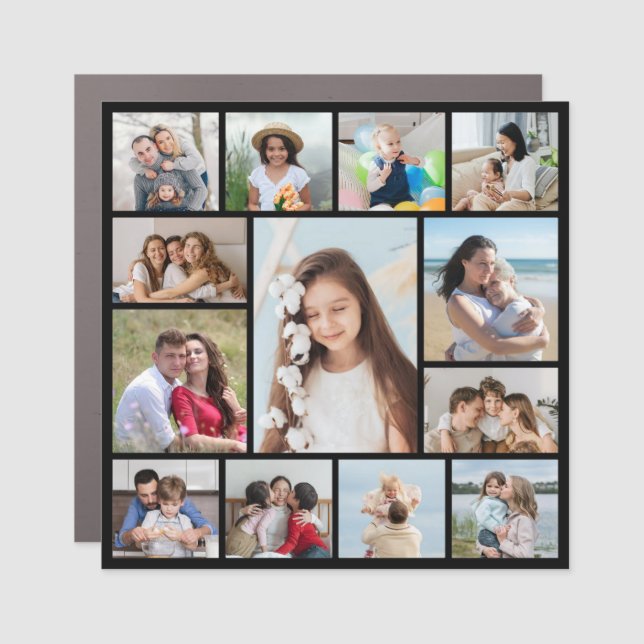 Create Your Own 13 Photo Collage Car Magnet (Front)