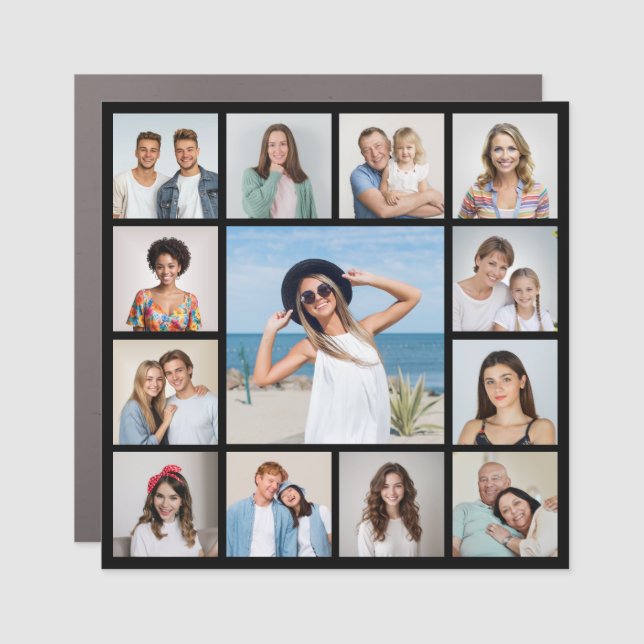 Create Your Own 13 Photo Collage Car Magnet (Front)