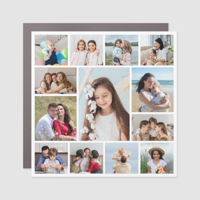 Create Your Own 13 Photo Collage Car Magnet (Front)