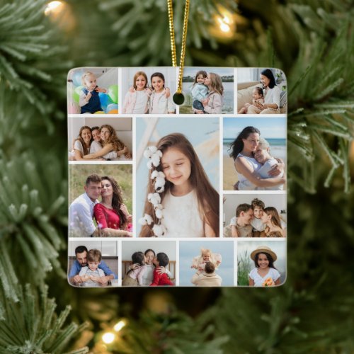 Create Your Own 13 Photo Collage Ceramic Ornament