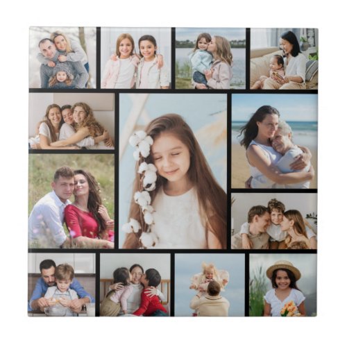 Create Your Own 13 Photo Collage Ceramic Tile