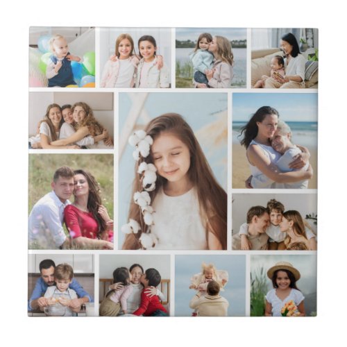 Create Your Own 13 Photo Collage Ceramic Tile