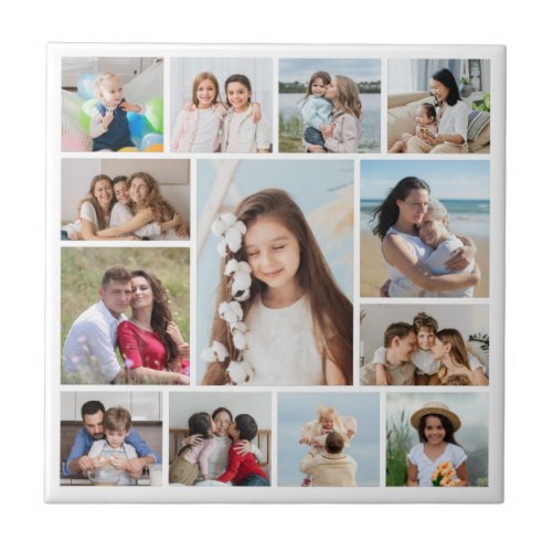 Create Your Own 13 Photo Collage Ceramic Tile