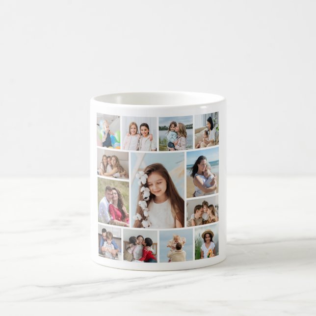 Create Your Own 13 Photo Collage Coffee Mug (Center)