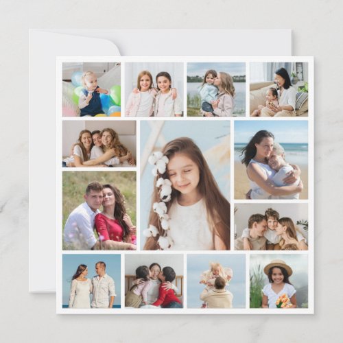 Create Your Own 13 Photo Collage Flat Card