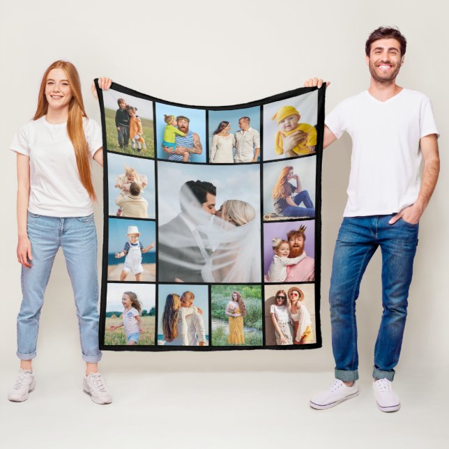 Create Your Own 13 Photo Collage Fleece Blanket (In Situ)