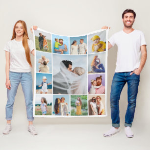Create Your Own 13 Photo Collage Fleece Blanket