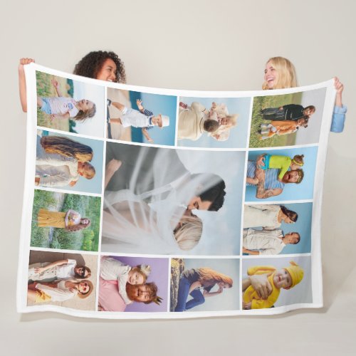 Create Your Own 13 Photo Collage Fleece Blanket