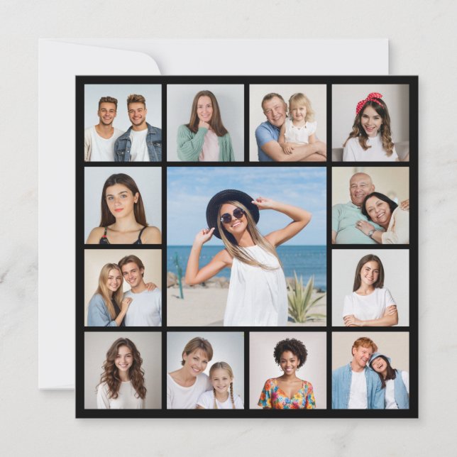 Create Your Own 13 Photo Collage Greeting Card (Front)