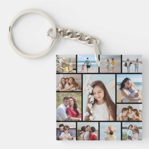 Create Your Own 13 Photo Collage Keychain