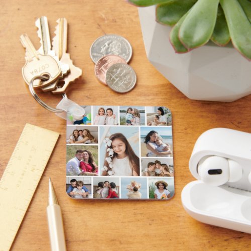 Create Your Own 13 Photo Collage Keychain