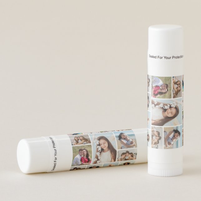 Create Your Own 13 Photo Collage Lip Balm (Front)