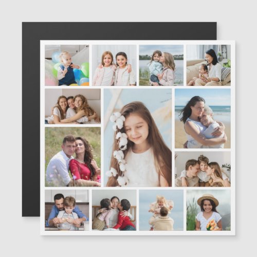 Create Your Own 13 Photo Collage Magnetic Card