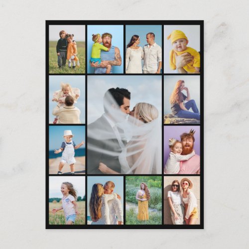 Create Your Own 13 Photo Collage Postcard