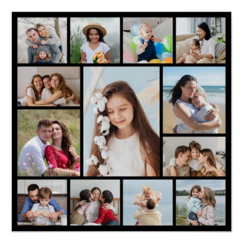 Create Your Own 13 Photo Collage Poster