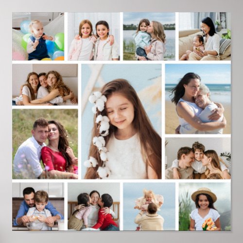 Create Your Own 13 Photo Collage Poster