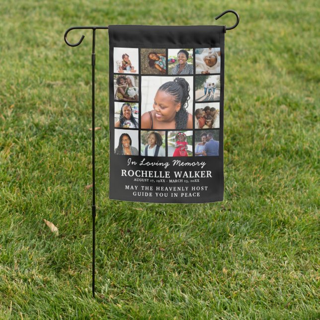 Create Your Own 13 Photo Collage Remembrance Garden Flag (In SItu)