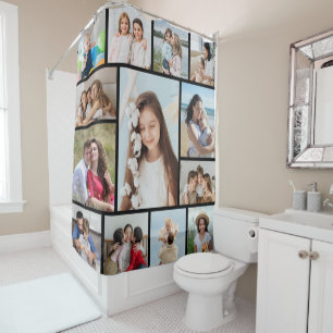 Create Your Own 13 Photo Collage Shower Curtain