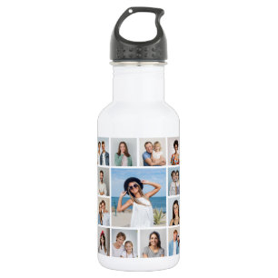 Create Your Own 13 Photo Collage Stainless Steel  Water Bottle