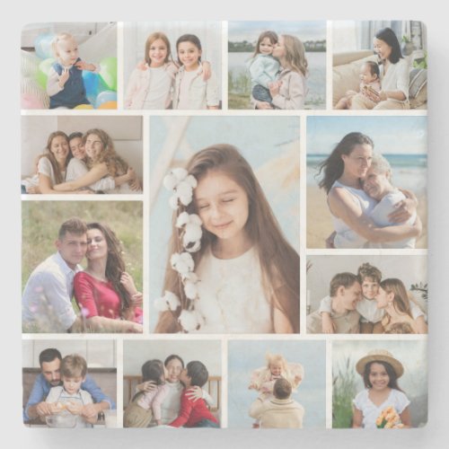 Create Your Own 13 Photo Collage Stone Coaster
