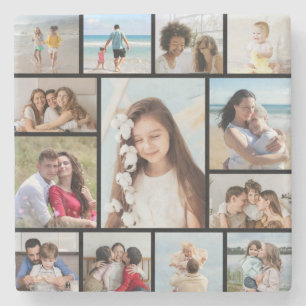 Create Your Own 13 Photo Collage Stone Coaster