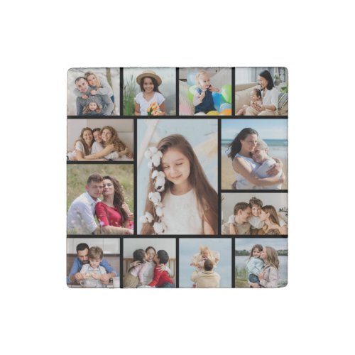 Create Your Own 13 Photo Collage Stone Magnet