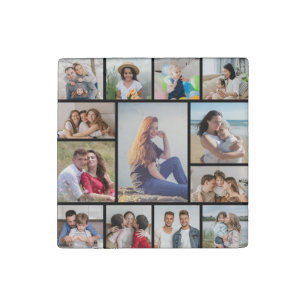 Create Your Own 13 Photo Collage Stone Magnet