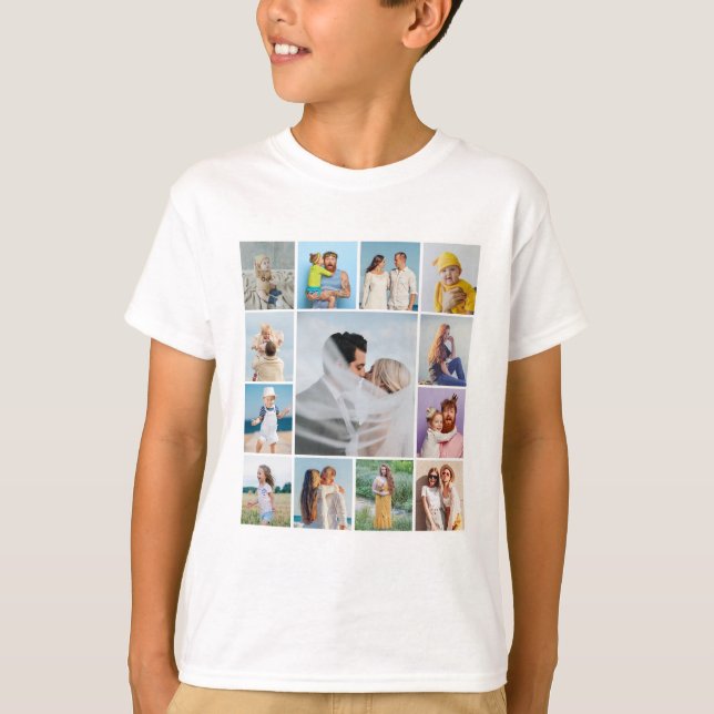 Create Your Own 13 Photo Collage T-Shirt (Front)