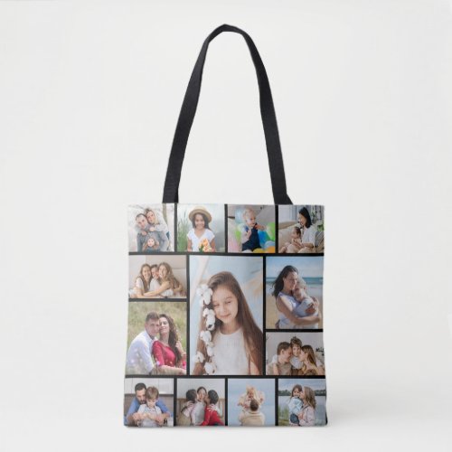 Create Your Own 13 Photo Collage Tote Bag