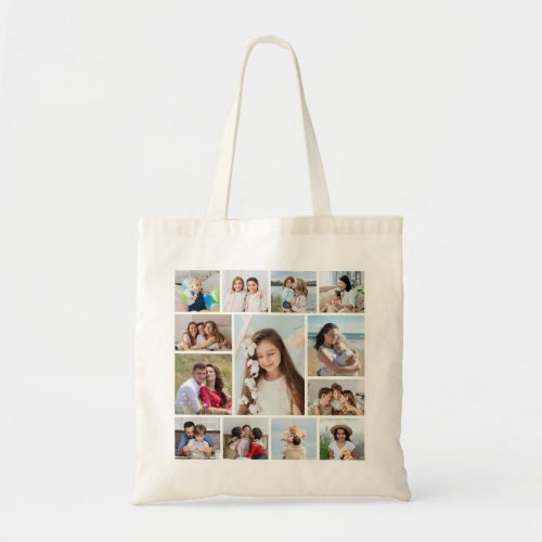 Create Your Own 13 Photo Collage Tote Bag