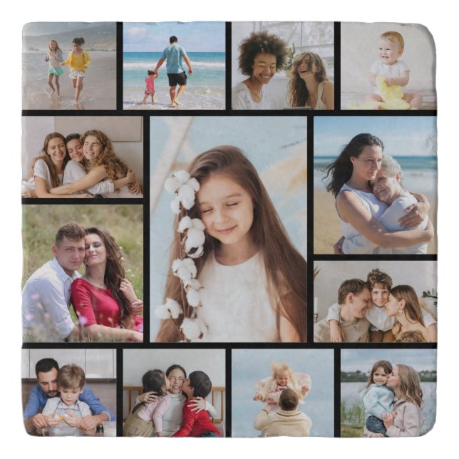 Create Your Own 13 Photo Collage Trivet (Front)