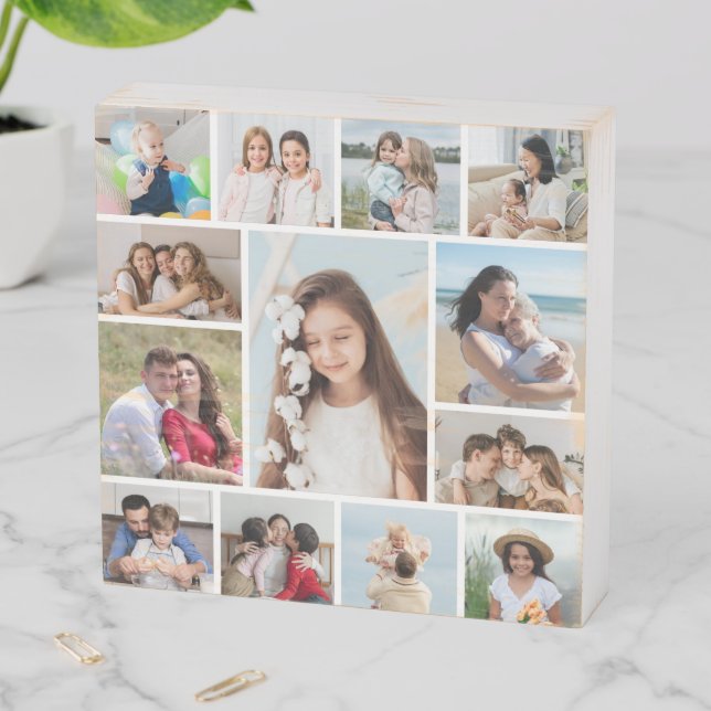 Create Your Own 13 Photo Collage Wooden Box Sign (In Situ Horizontal)