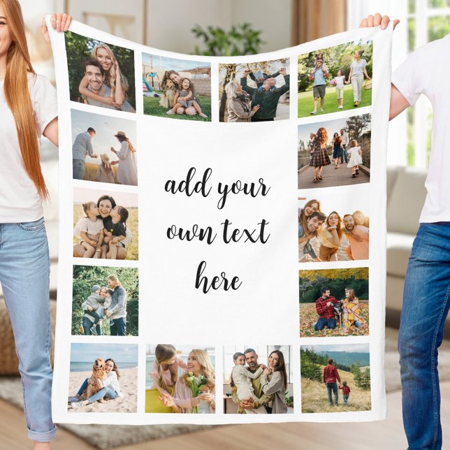 Create Your Own 14 Photo Collage Fleece Blanket (Creator Uploaded)