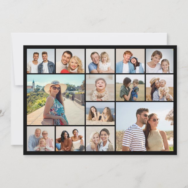 Create Your Own 14 Photo Collage Holiday Card (Front)
